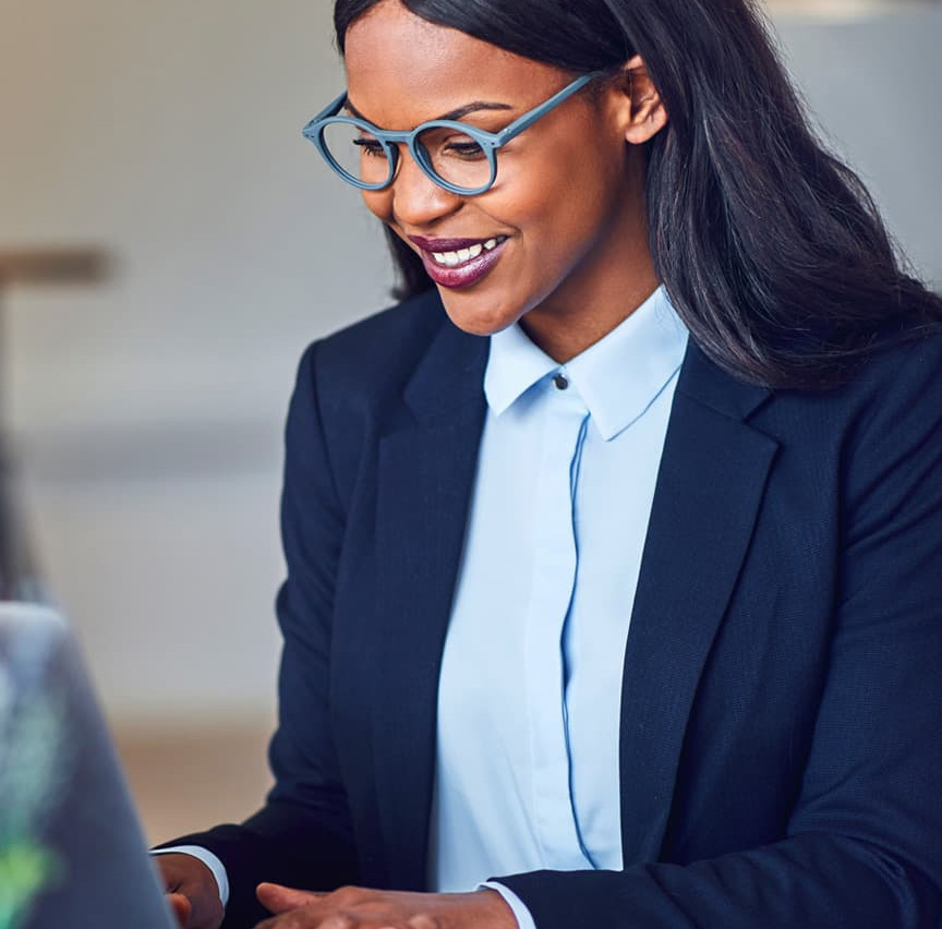 woman on computer